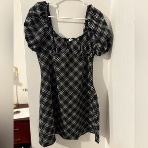 H&M Black and White Plaid Dress